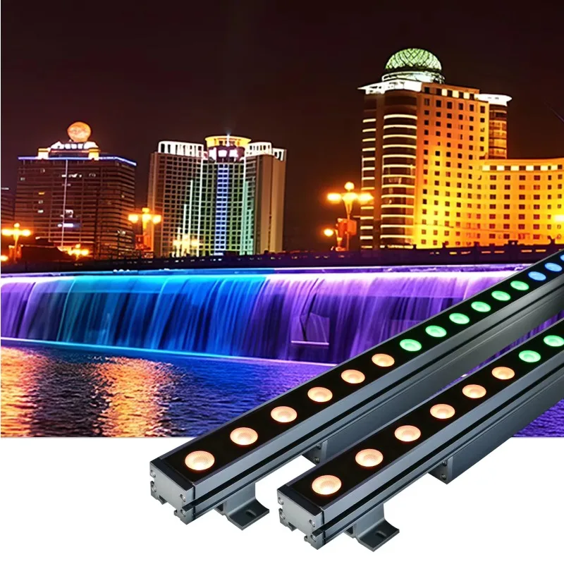 Outdoor tap water linear DMX control garden bridge decorative building facade light wall washer