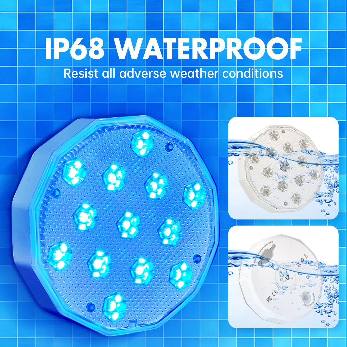 Pool Lights Rechargeable Submersible LED Lights IP68 Waterproof Underwater Upgraded 16 Color Changing Floating Light with Remote