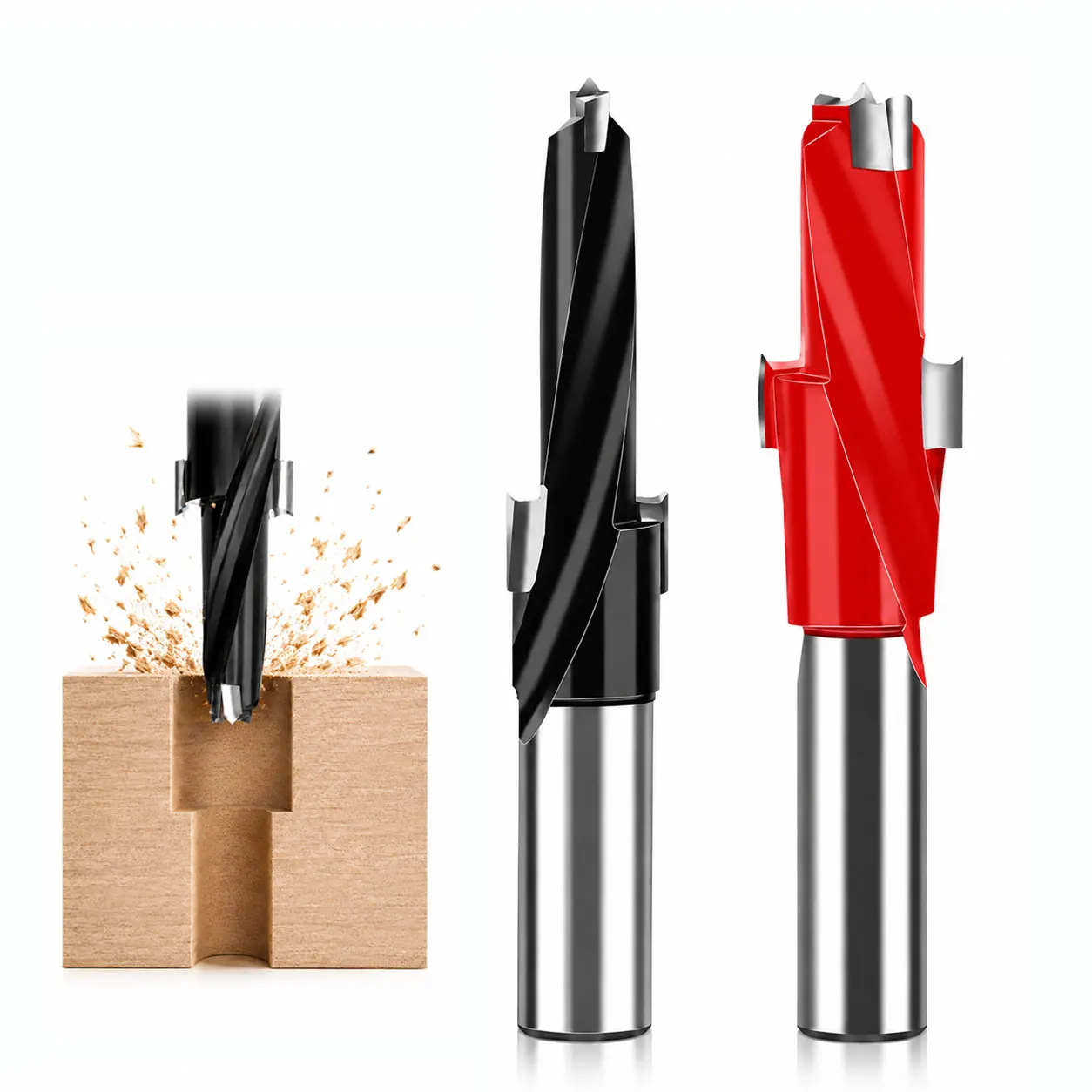 Spiral Step Router Bit 10mm Shank Smooth Chip Evacuation Milling Cutter For Wood Panel Hinge Hole Punching Processing