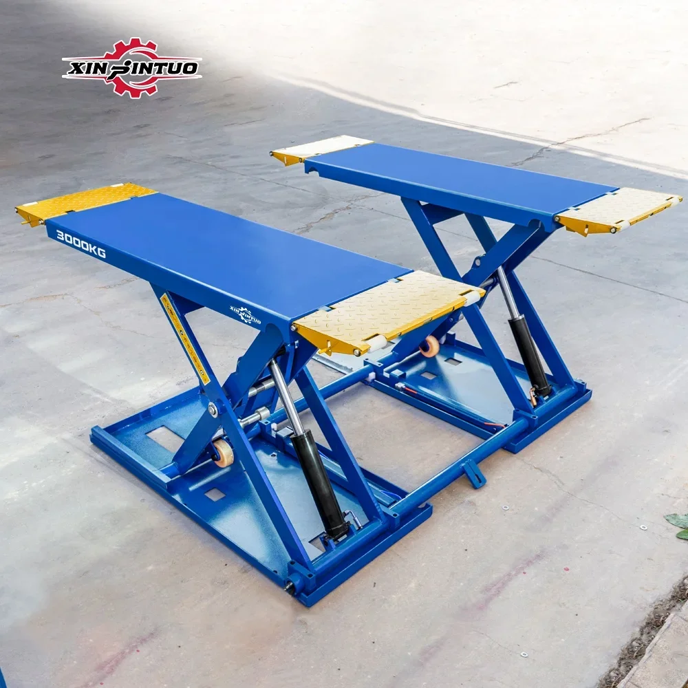 Xinjintuo CE Oem 4000kg 3T Capacity Steel Heavy Duty Mobile Vehicle Lifter Scissor Car Lifts Mid Rise Hydraulic Car Scissor Lift