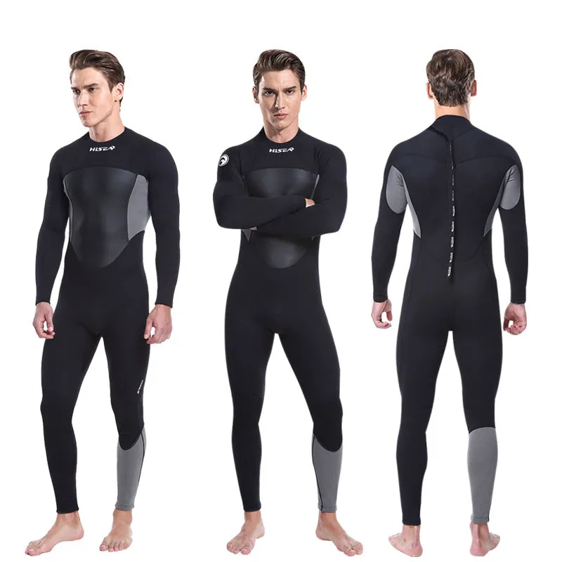 Men's Swimsuit 1.5mm Long Sleeve CR Surfing Clothes Back Zip Snorkeling Free-diving Spearfishing Wetsuit Neoprene Suit Male