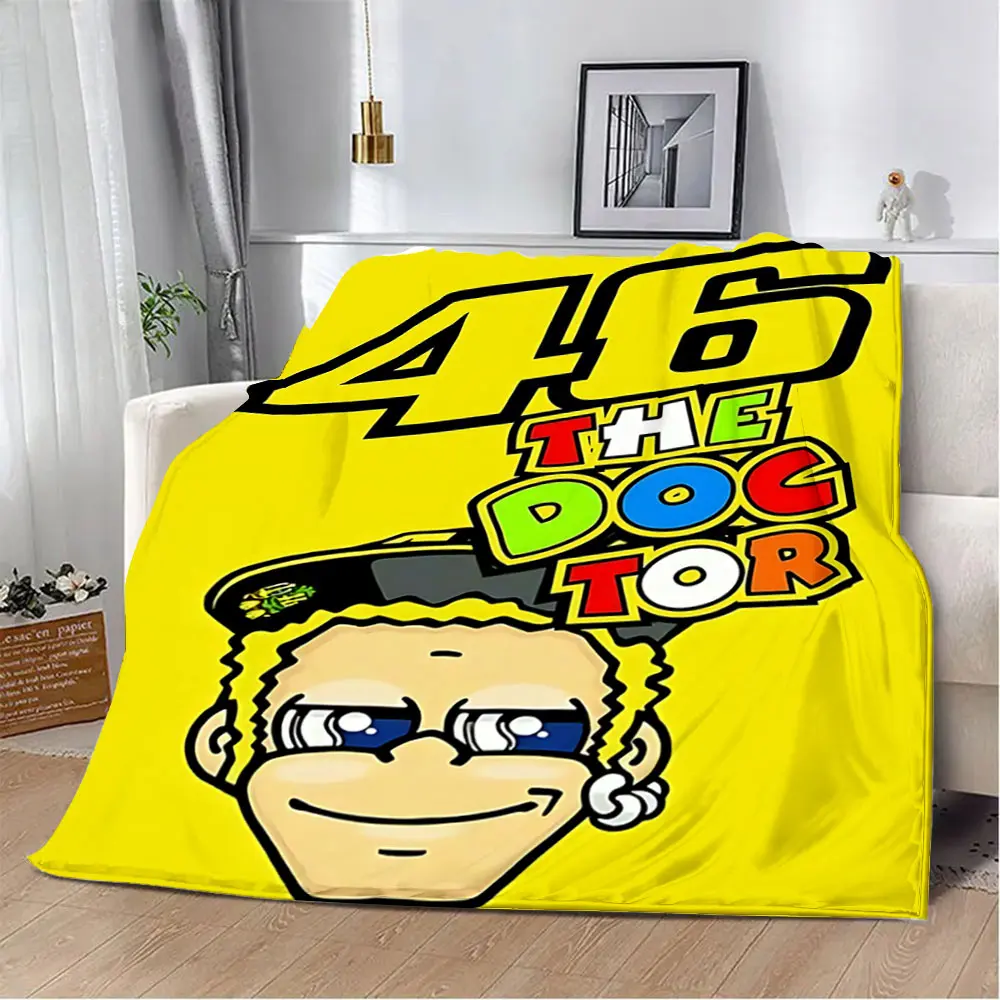 Motorcycle V-Valentino R-Rossi 46 Printed Blanket Picnic Blankets Warm Blanket Soft and Comfortable Blanket Home Travel Birthday