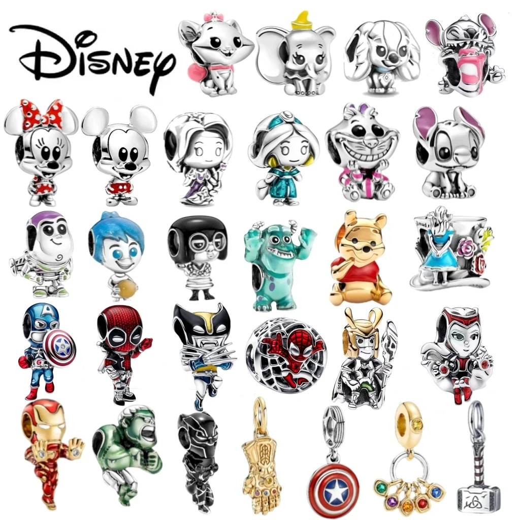 

Disney 925 Sterling Silver Marvel Spider Rescuer Charms Mickey Beads Fit Original Pandora Bracelet for Women DIY Making Jewelry