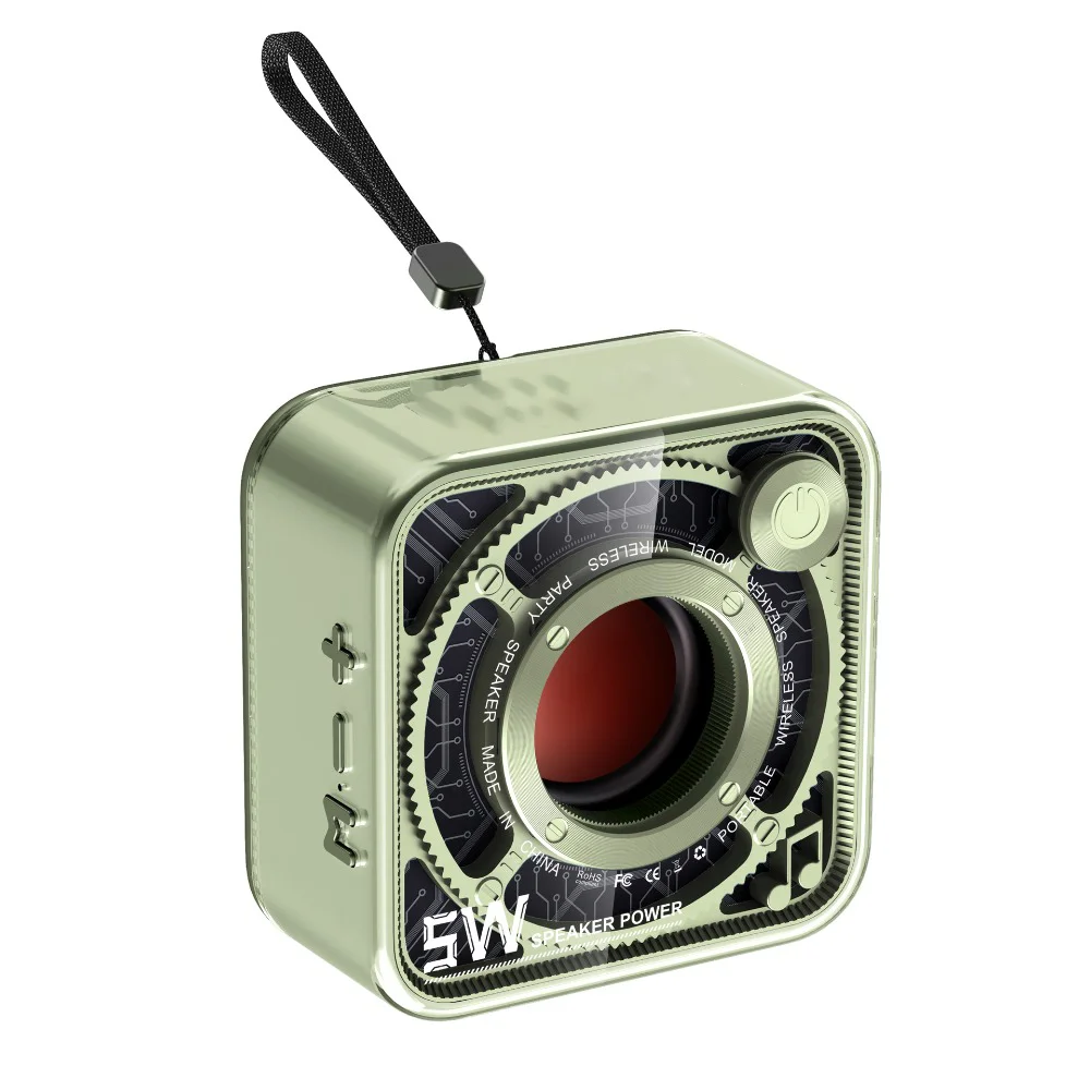

Stereo Small Wireless Bluetooth Speaker 5W Loudspeaker Portable Subwoofer Trendy Mecha Mini Speaker Outdoor