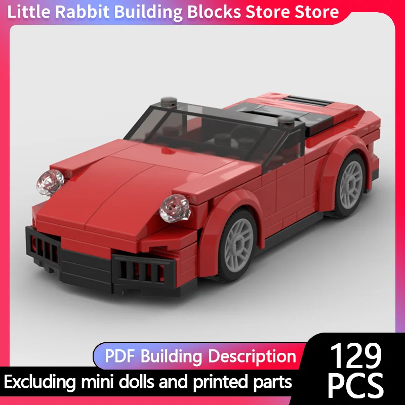 Speed Racing Car Model MOC Building Bricks High-Performance Convertible Car Modular Technology Children Holiday Gifts Toys Suit
