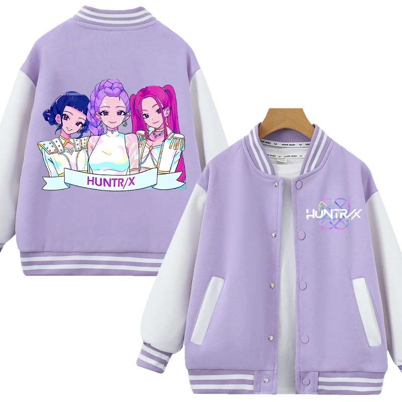 Nueva chaqueta para niños K Pop Demon Hunters, abrigo con estampado de figura de dibujos animados Kawaii, abrigo bonito de otoño para niños, ropa de invierno para niñas