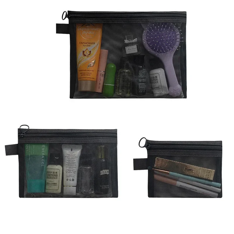 

Женская сетчатая косметичка, дорожная косметичка для хранения, органайзер, женская косметичка, портативный маленький большой косметичка, косметичка