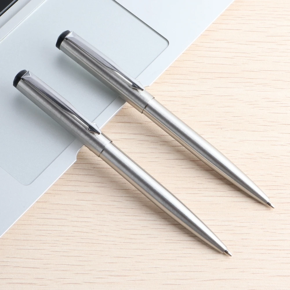 Metal Ballpoint Pen Press Style Commercial Gift Elegant Pens For School Office Stationery Supplies Core Automatic Ball Pen