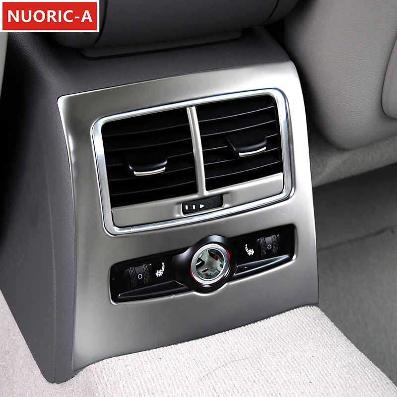 Stainless Steel Rear Air Conditioning Outlet Frame Decoration Cover Trim For Audi A6 C6 2005-2011 Car Styling Interior