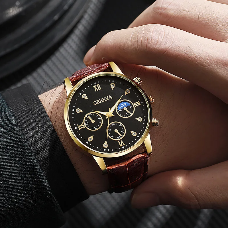 Men Business Luxury Men Watch Leather Strap Wrist Watches Man Clock Quartz Wristwatch Men's Watch Reloj Hombres Montre Homme