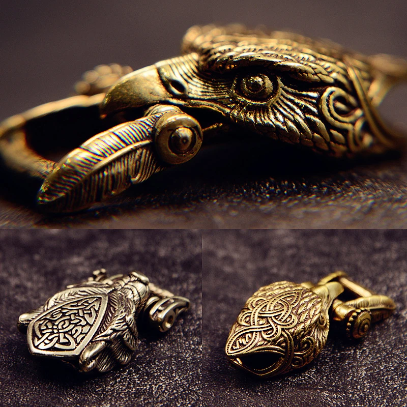 Paracord Survival Bracelet - Eagle Head Leopard Head Brass Buckle