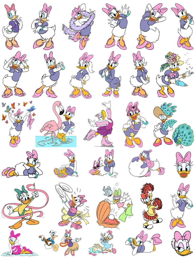 Disney Daisy Duck clothes patches iron on transfer DIY thermo-stickers for children t-shirt print