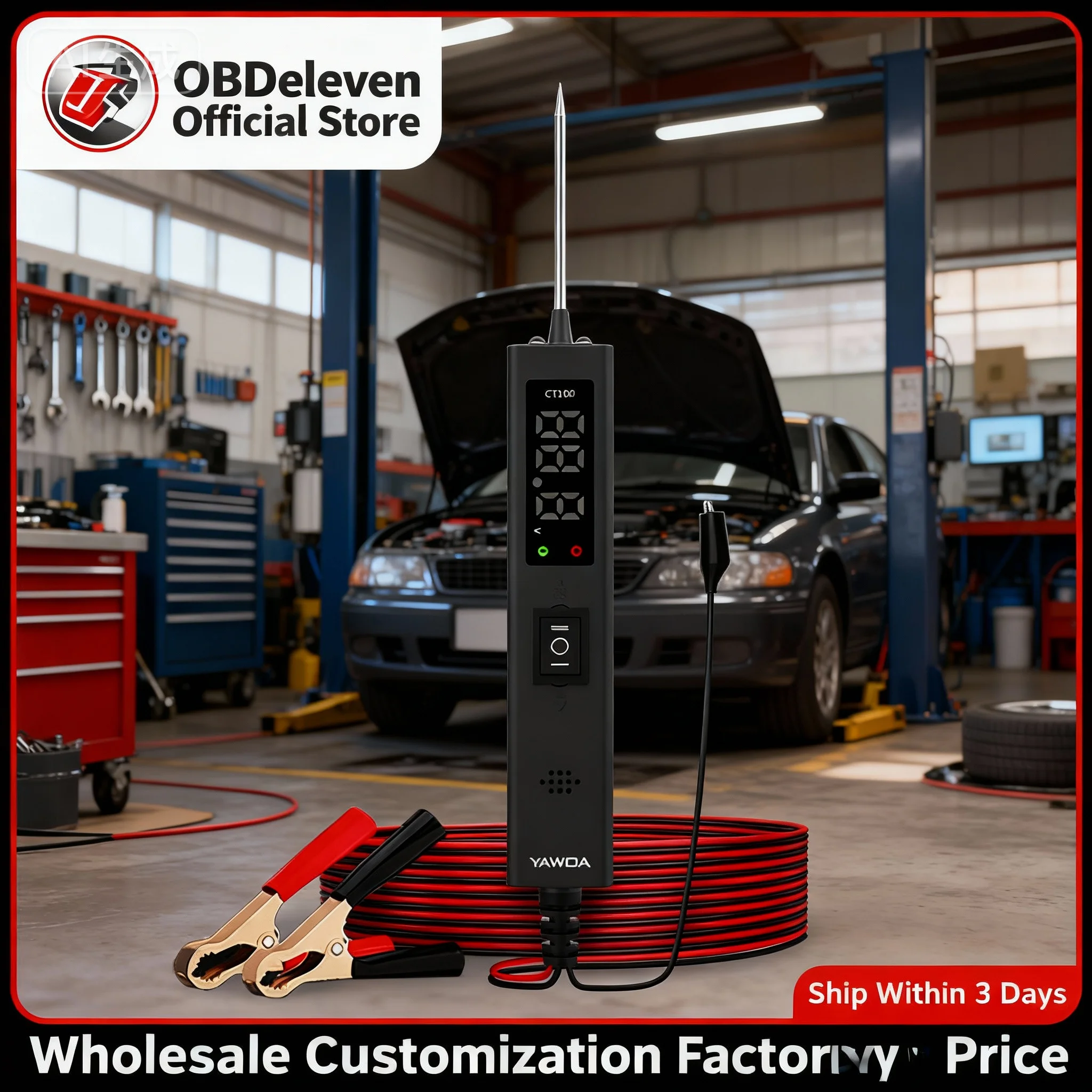 

CT100 12V 24V Car Voltage Test Power LED Probe Tester CT100 Automotive Circuit Tester for all 0-80V vehicle electrical systems