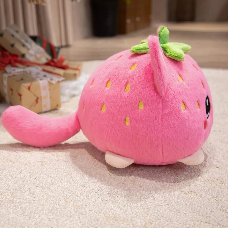 1Pc 10/20/25cm Nette Erdbeere Katze Peluche Spielzeug Kawaii Katze Puppe Obst Erdbeere Kätzchen Kissen schöne Schlüsselbund Dekoration Geschenk