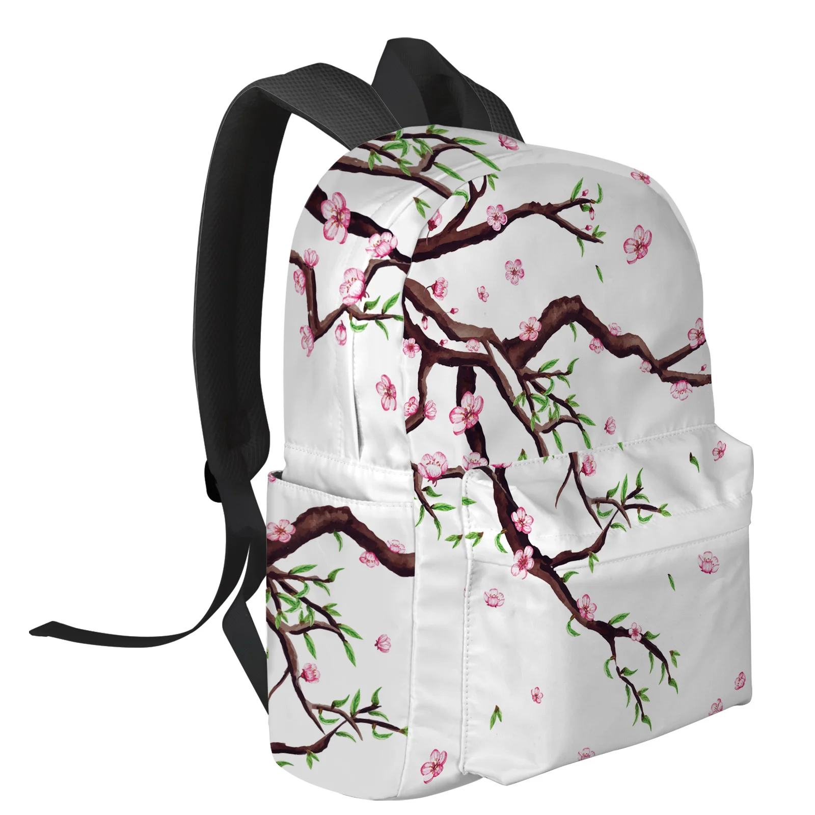 Spring Flower Leaves Sprout Cherry Student School Bags Laptop Custom Backpack For Men Women Female Travel Mochila