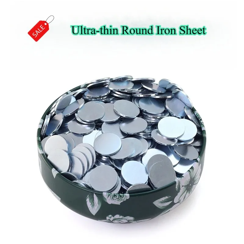 100Pcs Ultra-thin Round Iron Sheet Galvanized Iron Disc Plate Small Suction Iron Sheet Rust Proof Magnet 0.3mm 0.5mm 0.8mm 1mm
