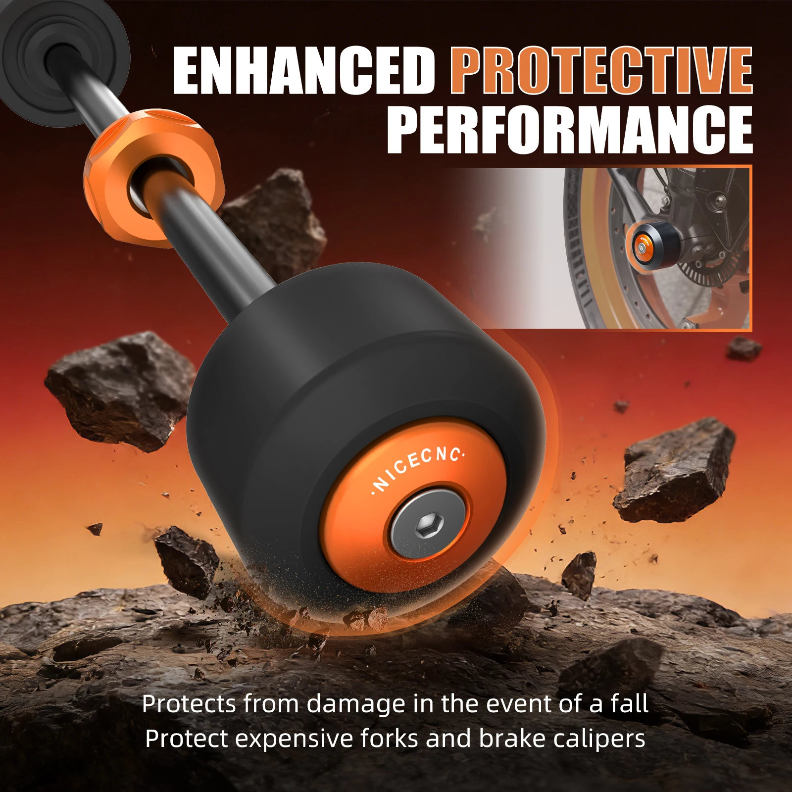 Para motocicleta KTM 2025 390 Adventure R/X, protección contra caídas, deslizadores de eje de rueda delantera/trasera para KTM 390 Duke 250 Duke 2024-2025