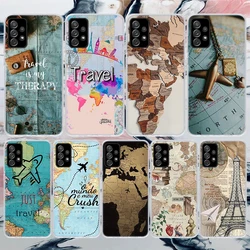World Map Travel Plans Soft Phone Case For Samsung Galaxy A16 A26 A36 A56 A15 A14 A13 A55 A54 A53 A35 A34 A33 A25 A24 A23 A05S A
