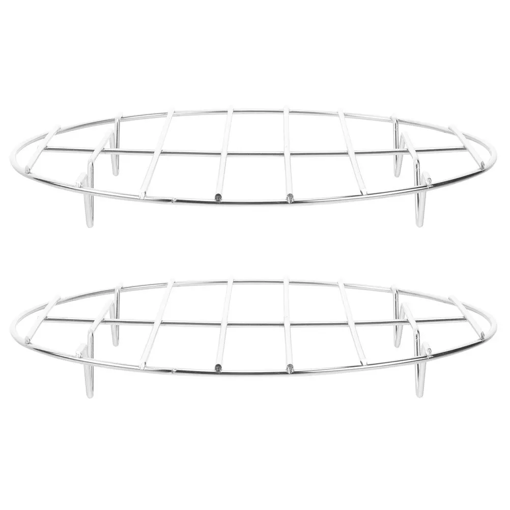 

2 Pcs Stainless Steel Barbecue Grill Cooking Rack Outdoor Barbeque Baking Round Frame Grilling