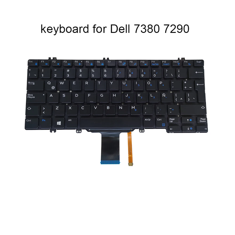 FJD8V Swedish Spanish Latin Backlit Keyboard For Dell Latitude