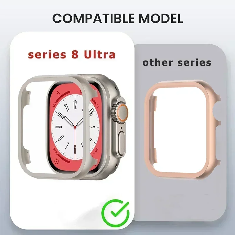 Accessories for Apple Watch Case 46mm 42mm Metal Bumper Protective Cover Frame for iWatch SE Series 10 9 8 7 Cases Aluminum Gold