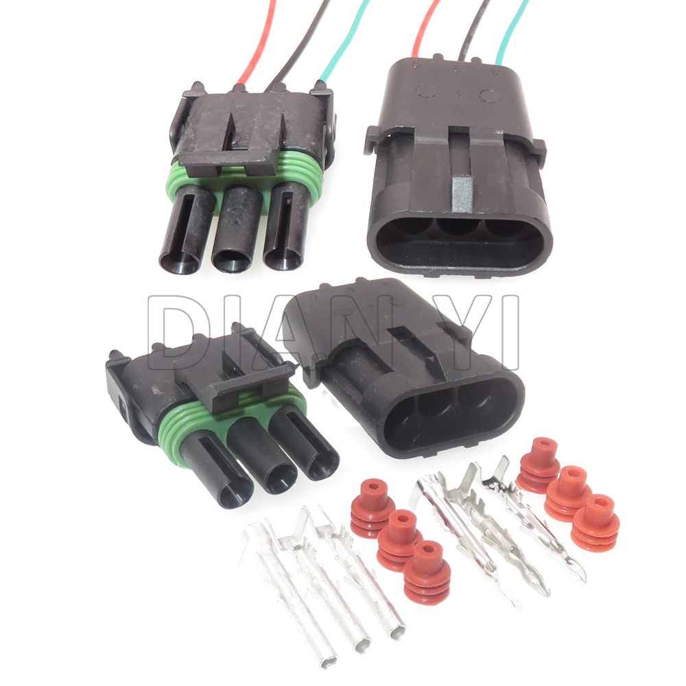 1 Set 3 Way Starter Auto Male Plug Female Connector With Cables 12015793 Auto Accessories 12010717 Car Cable Harness Socket