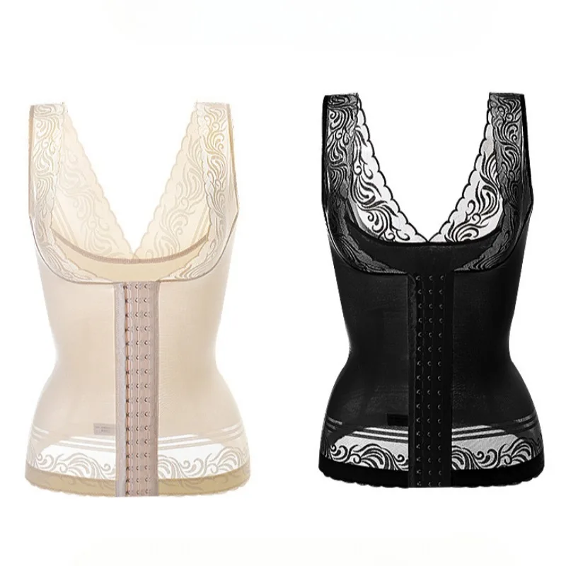 

Новый кружевной женский жилет для тренировки талии, формирователь живота, корректирующее белье для похудения, послеродовой корсет Mujer Trainer Bodysuit