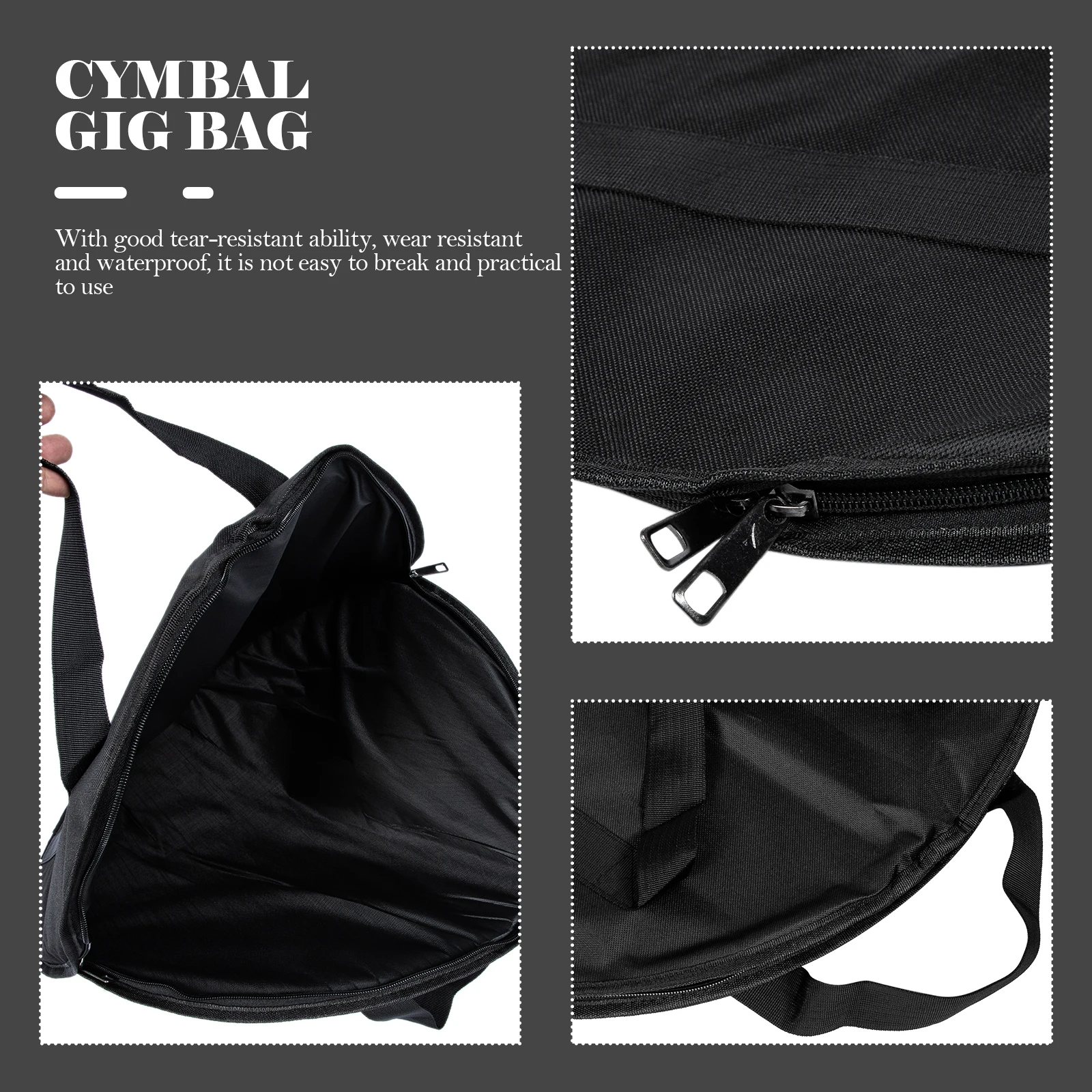 

Cymbal Bag Durable Oxford Cloth Tear Resistant Waterproof Drum Pad Carry Percussion Instrument Accessory Storage Travel Handbag