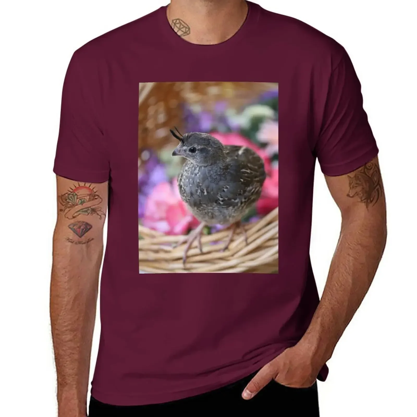 kawaii clothes funnys mens champion t shirts Pezi the Quail,Spring Basket T-Shirt  harajuku  oversized t shirt