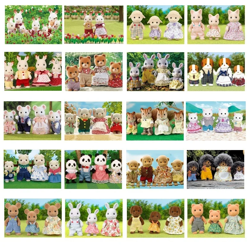 Hot Simulation Forest Dolls Family Figure Toys Animal Model Room Kawaii Set Box Familyes House Ornament Halloween In Stock Gifts