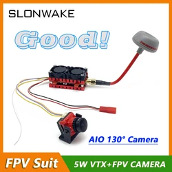 SLONWAKE Fpv 5W VTX adjustable transmitter Upgrade Fat Shark antenna +5.8g 1500TVL camera, analog signal , long-distance UAV