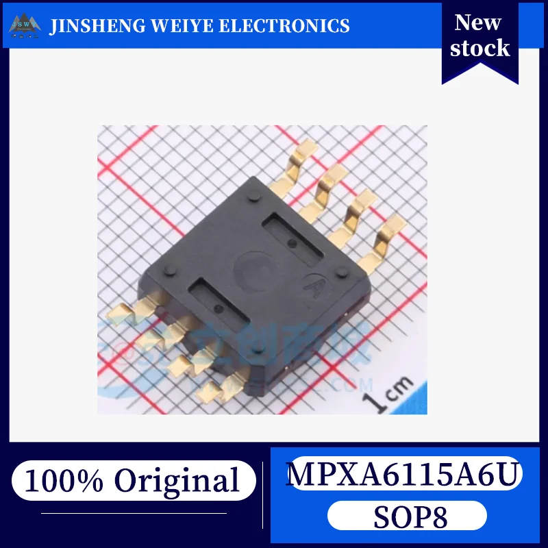 (1/2 piece) 100% New MPXA6115A6U SMD8 Industrial Grade Medium-Range Gauge Pressure Sensor, In Stock, Original Chipset