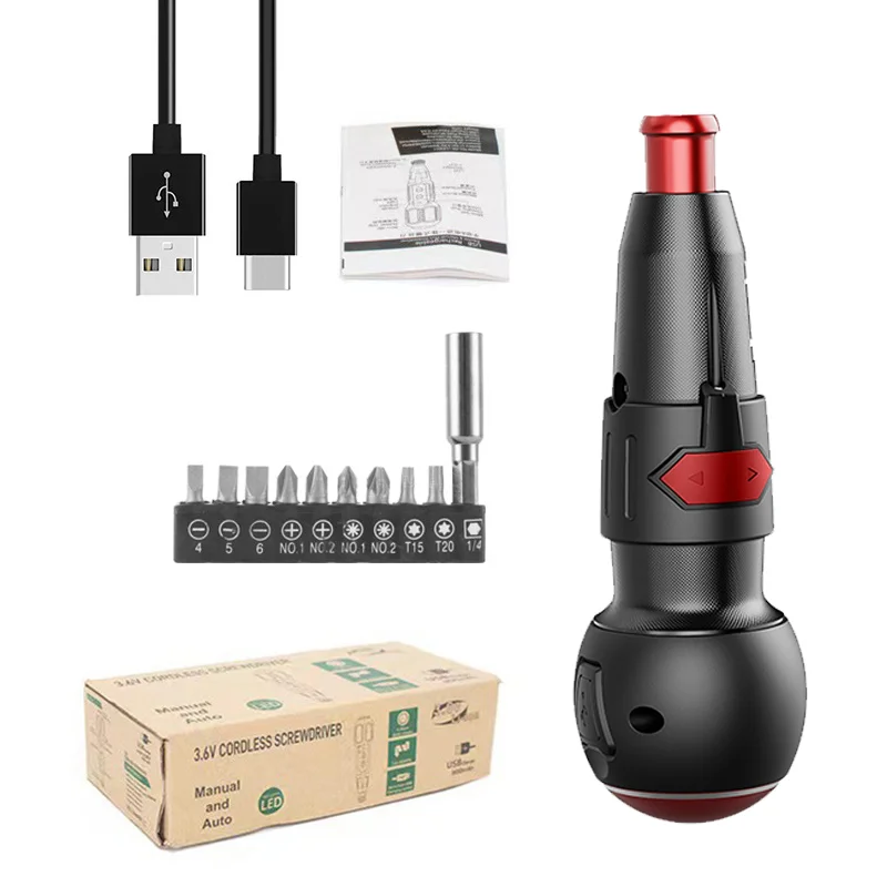 JBS 3.6V Electric Screwdriver Set, Mini Quick-Change Bit Compact Electric Screwdriver