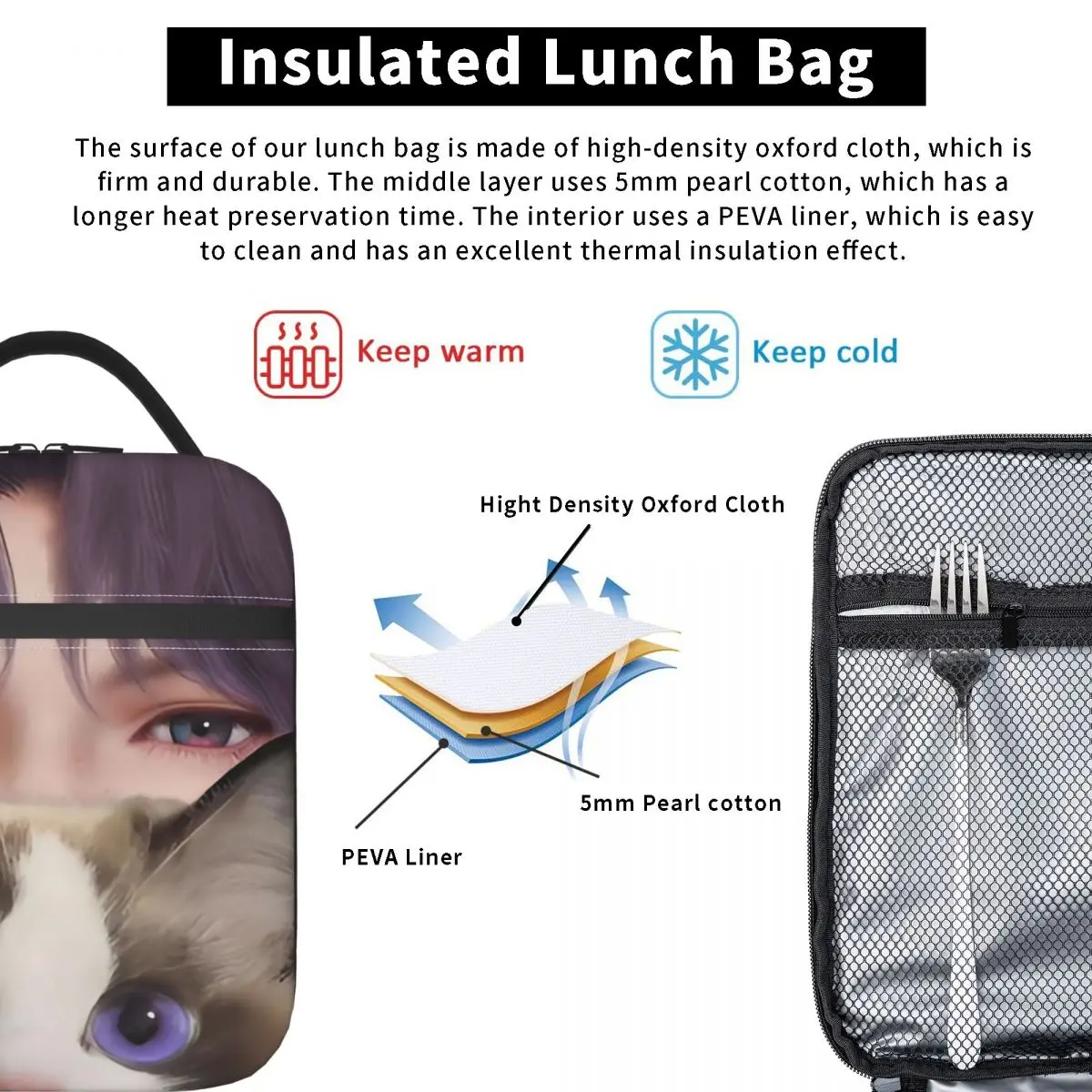 Sylus Love And Space Lunchtasche Game Love And Deepspace Tragbare isolierte Lunchbox Damen Kühltasche Thermo-Lunchtaschen