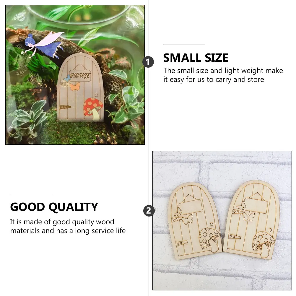 

30 Pcs Wooden Fairy Gate Mini Door Decor House Furniture Accessory Lightweight Storage Craft