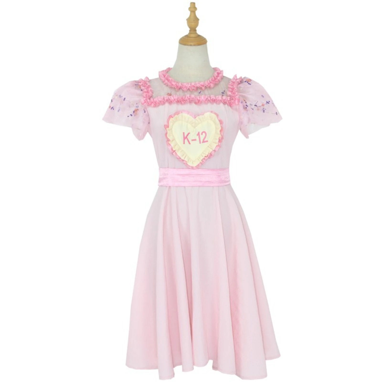 Movie K-12 Cry Baby Angelita Cosplay Costume for Kids Short Puff Sleeve Pink Purple A Line Dress Girl Halloween Party Skirt