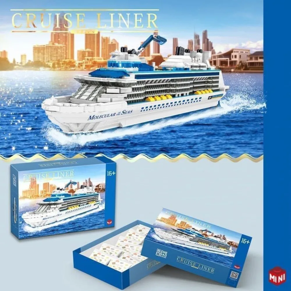 

City 2428Pcs Cruise Ship Building Blocks Model Set MOC Boat Dream Cruise Bricks Construction Toy for Adults Children Gifts