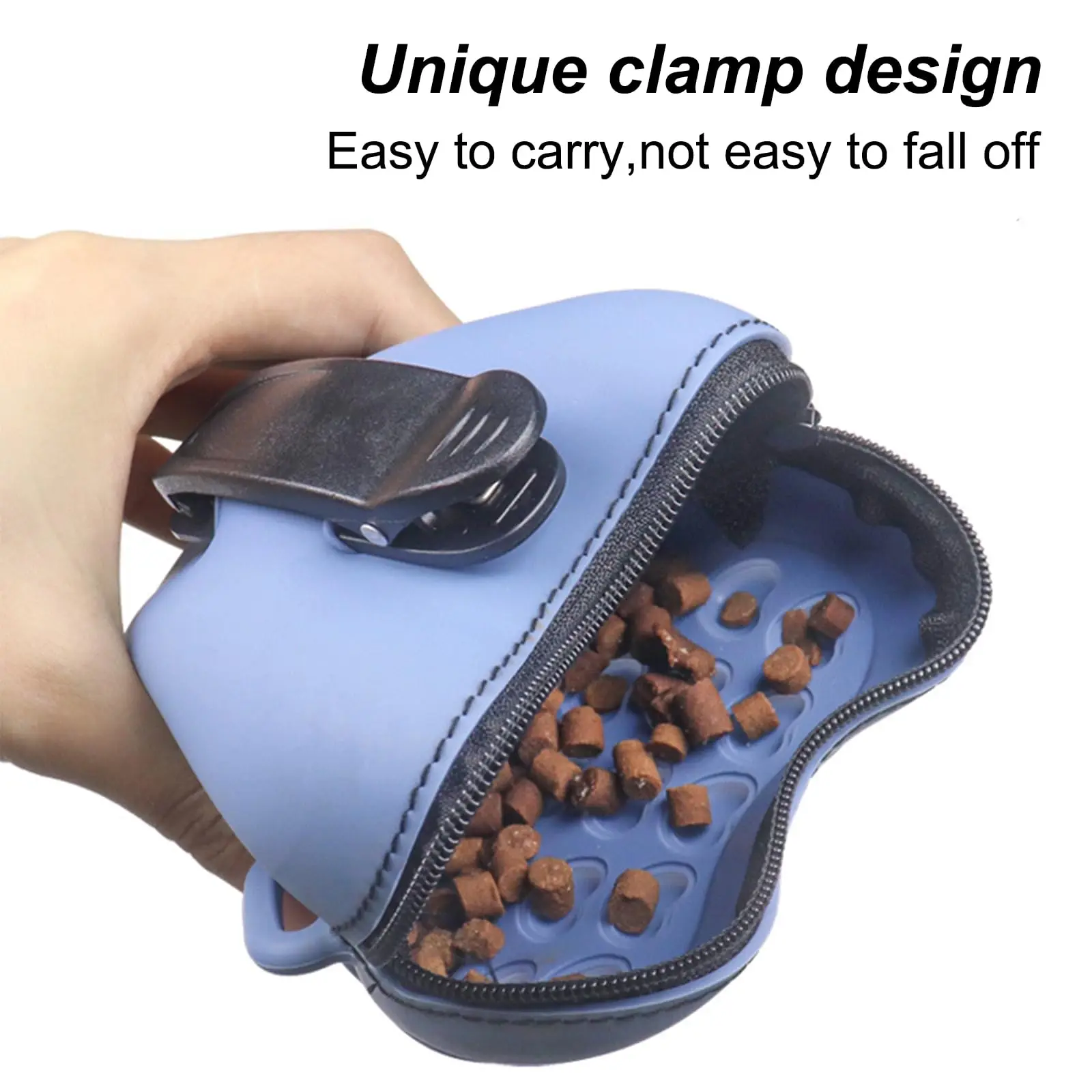 Dog Treat Pouch for Training, Durable Dog Food Travel Bag with Carabiner, Waterproof Auto-Close Mechanism Puppy Treat Bag