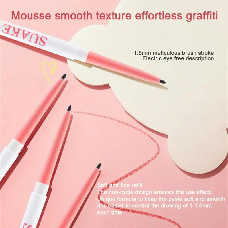 Lápiz de Gel delineador de ojos Delgado, delineador de ojos Delgado, resistente al agua, sudor de larga duración, sin manchas, Pseudo vegano, lápiz de silueta para principiantes, 1/3/5 piezas