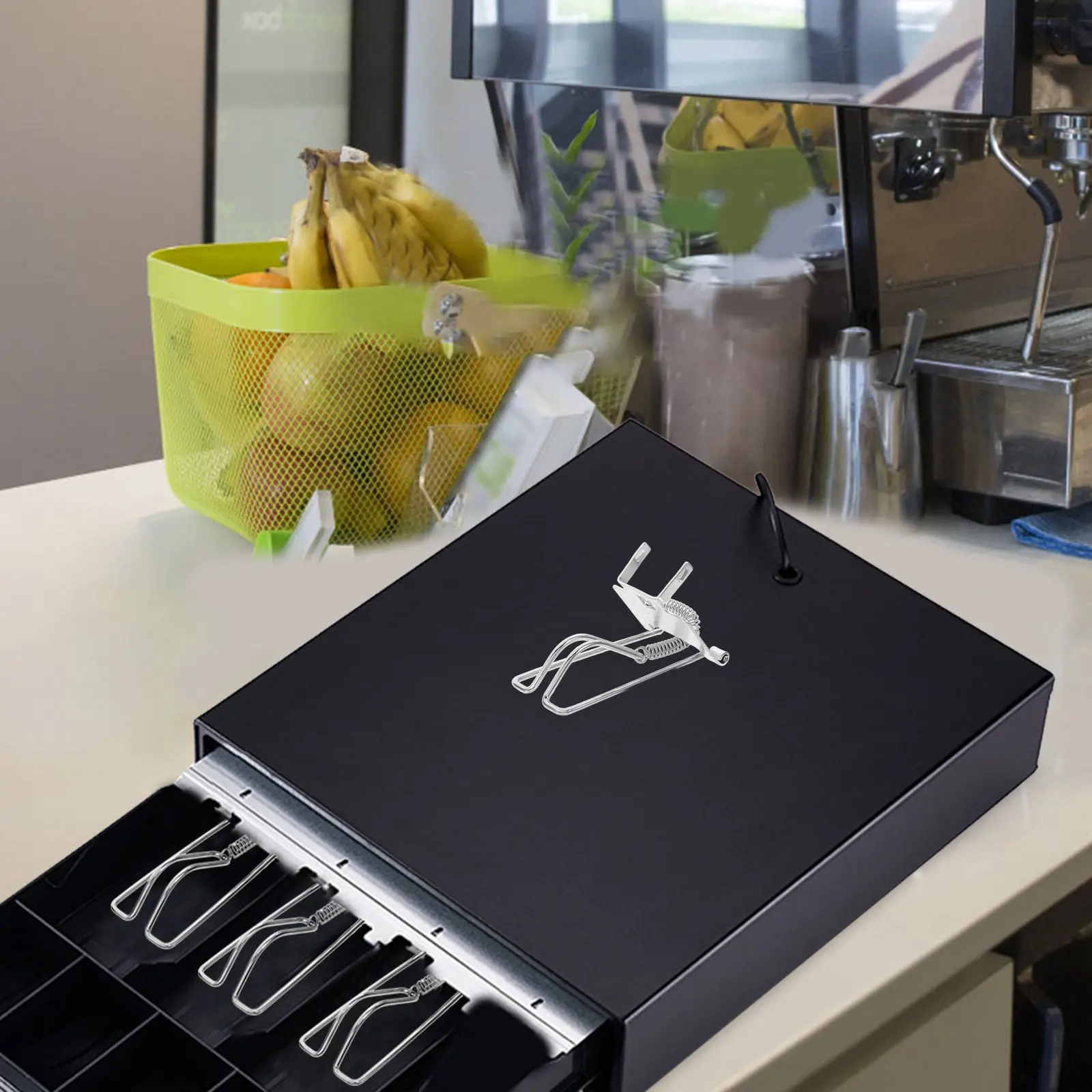 

Cash Tray Clips Metal Cash Holder Replacement Clip Smooth Finish Compact Size for Office Retail Use Registers Bill Clip