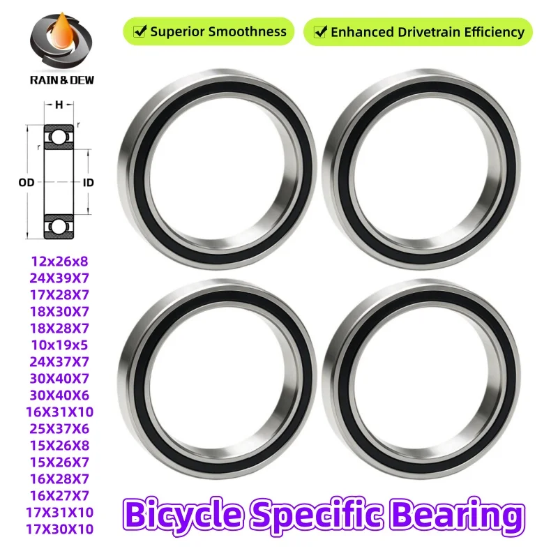 4PCS Bicycle-specific Accessories Bearings 15267 12268 173110 16287 163110 17287 30406 173010 18287 18307 24377 30407 2RS ABEC-7