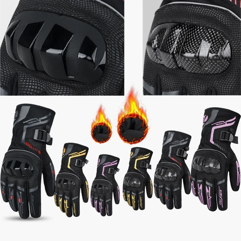 

Professional Winter Motorcycle Gloves Thermal Windproof Waterproof Men Women Anti-Slip Riding Bike Moto Gloves for Commuting