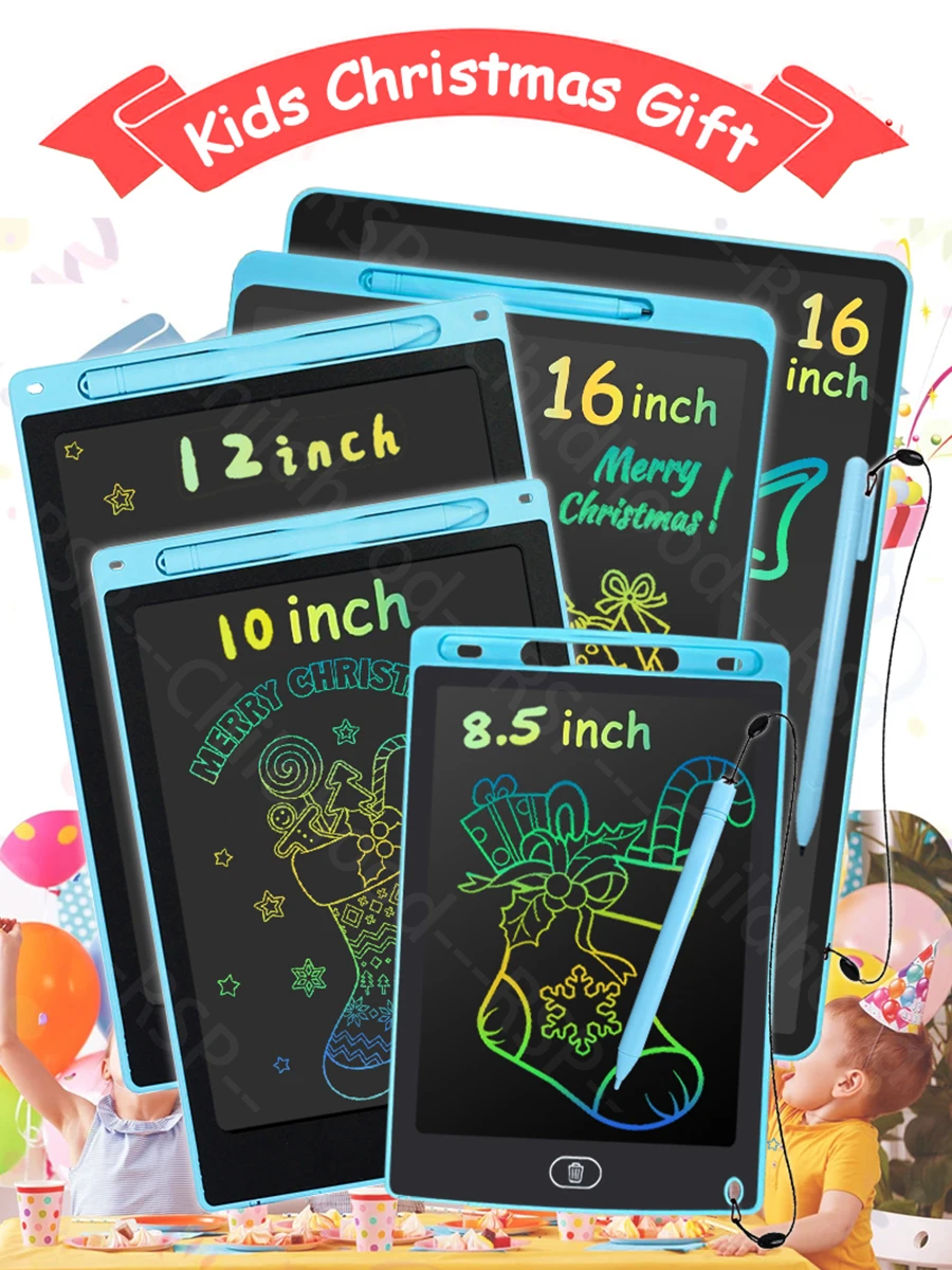 Tablette graphique LCD 16/12/10/8.5 pouces, tablette à dessin, tableau d'écriture électronique, cadeaux d'anniversaire pour enfants de 3 à 12 ans, jouets de noël/voyage