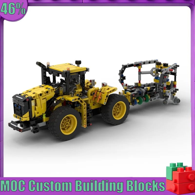 949Parts Farm Tractor Harrow Model MOC Custom Puzzle DIY Assembly Educational Creative Building Blocks Toy Vehicle Popular Gift
