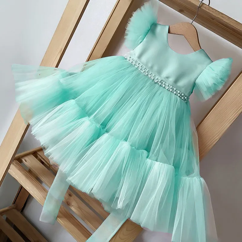 New Girls Kids Shiny Princess Party Ball Gown Party Tutu Dresses Children Clothing Christmas Birthday Wedding Baby Girl Vestidos