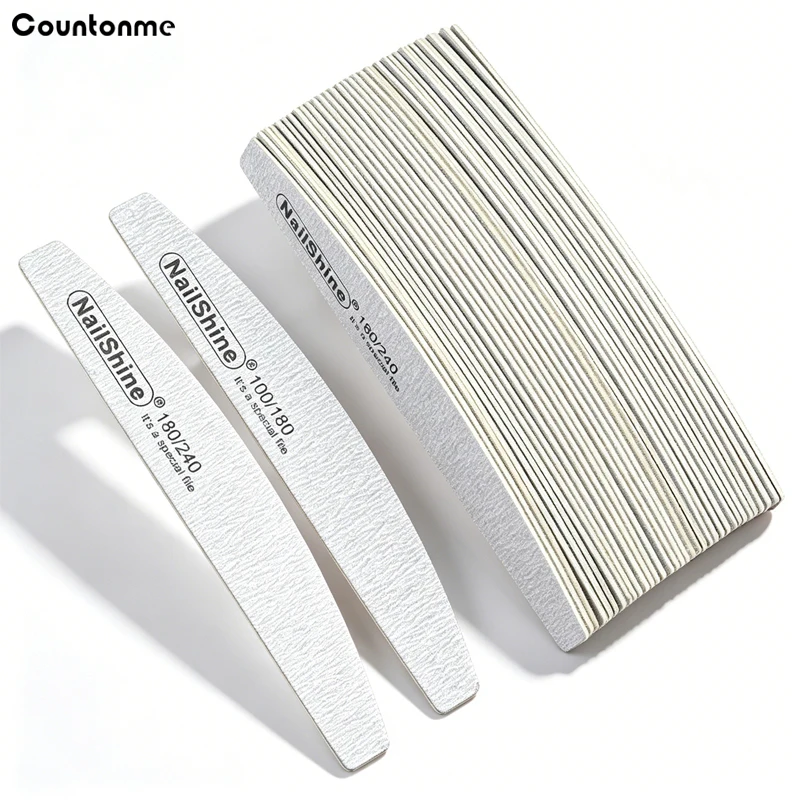 5/10/20Pcs Wooden Nail Files 180/240 Grit Double Sided Sandpaper Nail Buffer Emery Boards Professional Boat Nail Sanding Files