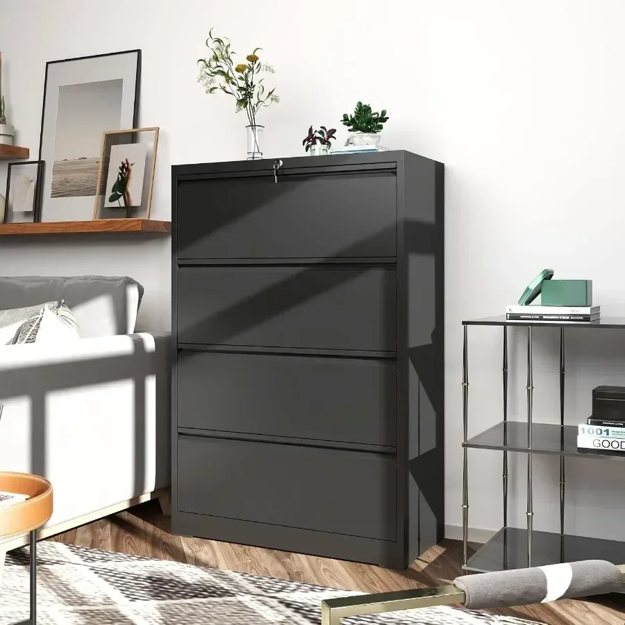 4 Drawer File Cabinet with Lock, Metal Lateral Filing Cabinets