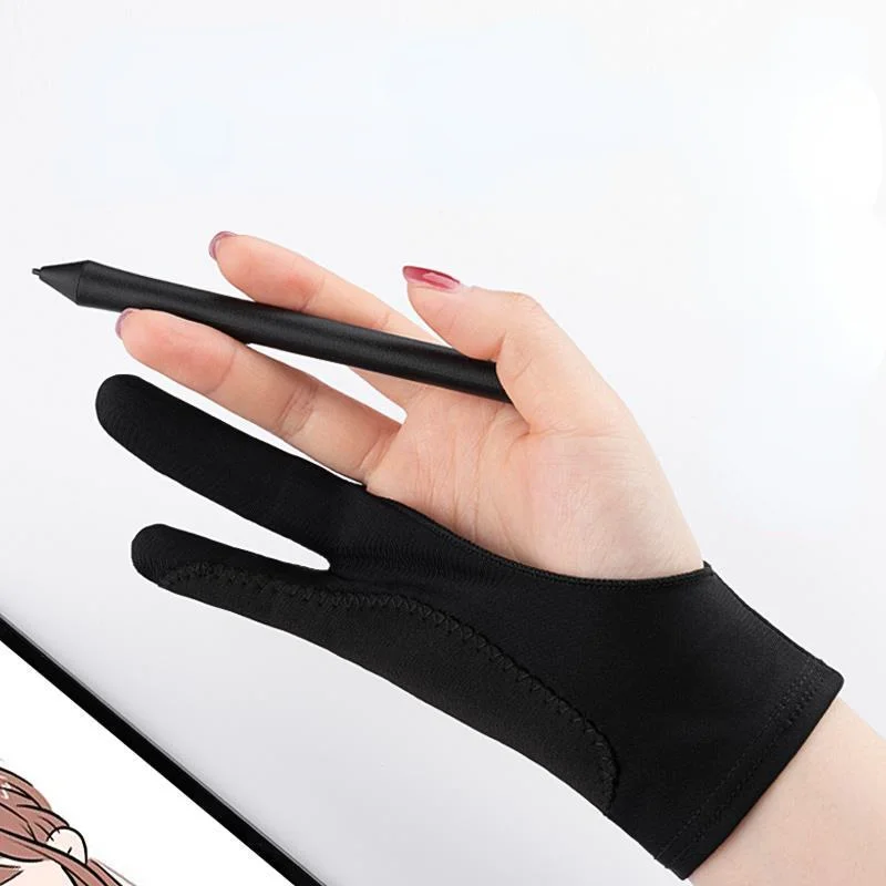 Anti-fouling Two-Fingers Anti-touch Painting Glove for Drawing Tablet Right and Left Glove Anti-Fouling for IPad Screen Board