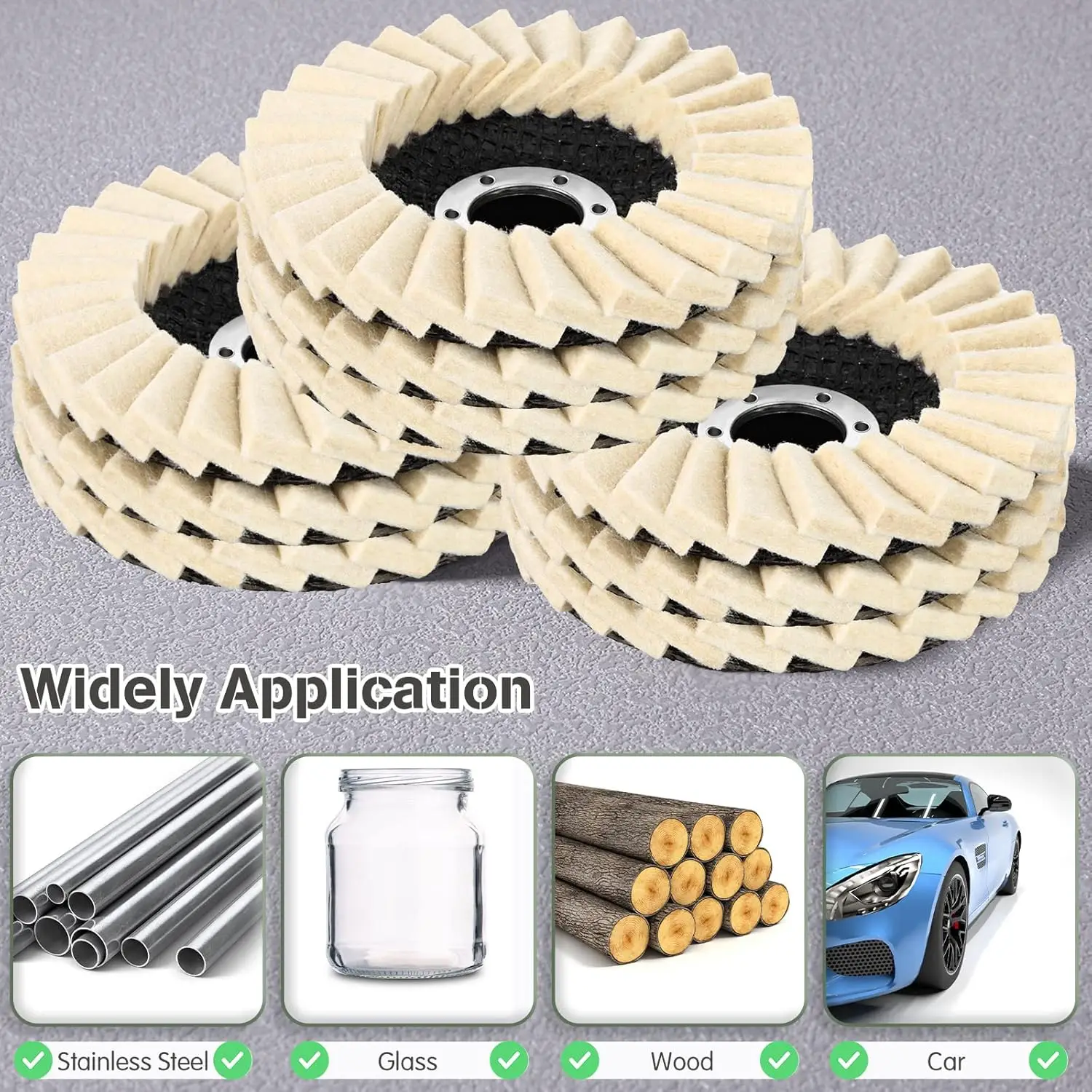 1/3개 울 폴리싱 휠 연마 패드 그라인더 액세서리 연마 디스크 4.5/5인치 플랩 휠 금속 목재 석재용
