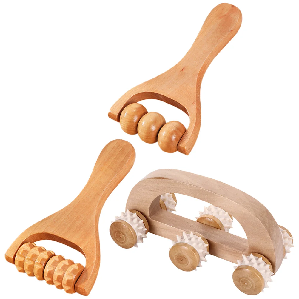 3 Pcs Massage Tools Roller Calf Massager Body Arch Bridge Back Wood Mother Wooden Foot Hand